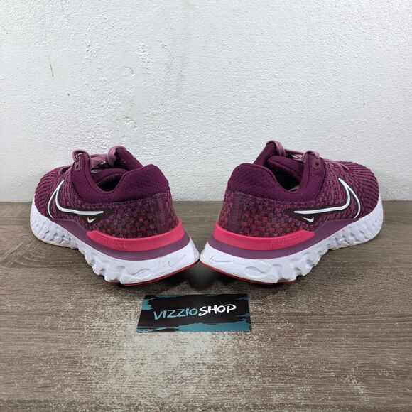 Nike React Infinity Run Flyknit 3 Light Bordeaux Running Shoe Women 8 DD3024-500 - Picture 4 of 8